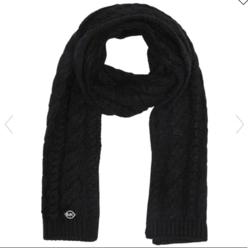 NWT Michael Kors Cable Knit Muffler Scarf in Black One Size - Picture 1 of 8